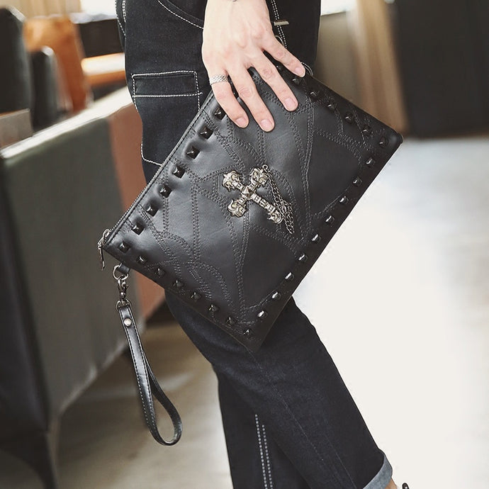 Tidog cross rivet hand bag Clutch bag