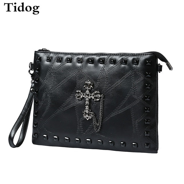 Tidog cross rivet hand bag Clutch bag